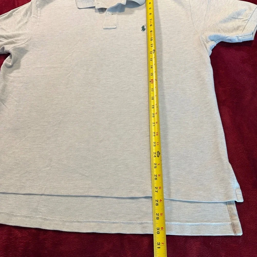 Polo Ralph Lauren Mens XL Oatmeal Tan Cotton Pique Short Sleeve‎ Polo Shirt